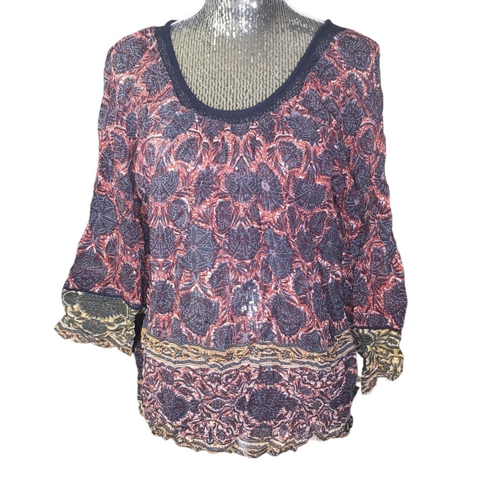 New Plenty Tracey Reece Sheer Floral Top Small
